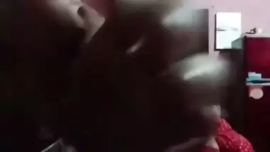 Girlfriend boob press hard and romantic foreplay