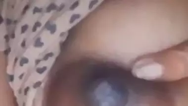 Girlfriend cute boobs showing on video call at night