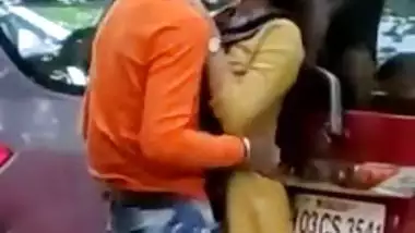 Desi couples erotic romance in a public area