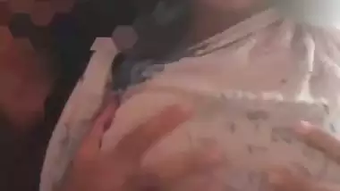 Mallu lovers selfie video with viral romantic boob press