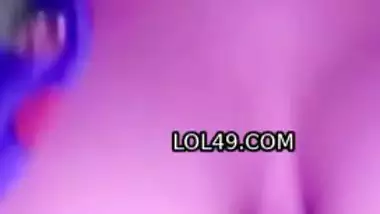 Dark nipples desi girlfriend on video call topless at night