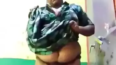 Fatty Indian girl showing nudity on selfie cam