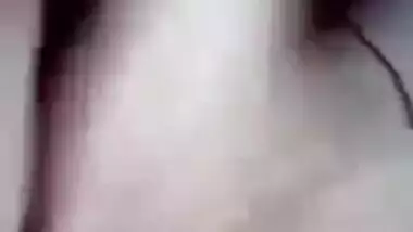 Beautiful cute horny girl fingering pussy selfie