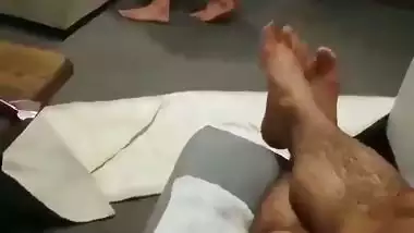Cuckold sees his desi nude wife getting fucked by a servant