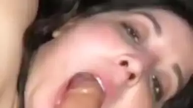 Horny Lady sucking sex toy