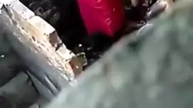 Hidden sex video of chubby Indian woman washing her XXX tits outdoors