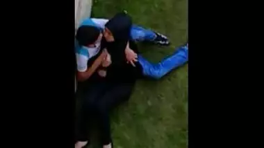 Arab students outdoor boob sucking