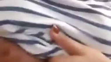 Attractive girl shows big boobs and pussy to boyfriend