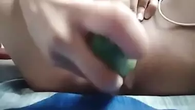 Indian Skinny Girl Tanu Verma Huge Monster Cucumber In Her Tight Pussy