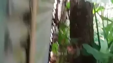 Neighbor Bengali aunty bathing outdoor caught on camera