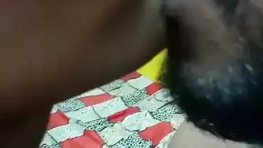 Lover licks his married lover’s tongue in Telugu sex