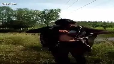 Desi girl outdoor showing boobs and pussy