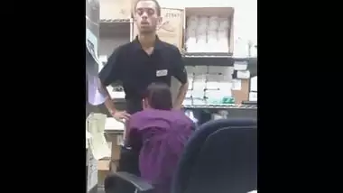 Sexy staff blowing Worker in office Lucky worker